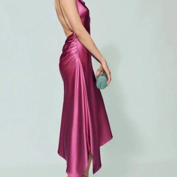 Reformation Scotia Silk Dress Pink - Size M - Picture 3 of 3